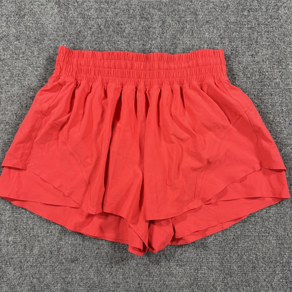 Lululemon Shake It Out Shorts Womens Small Red High Rise Running